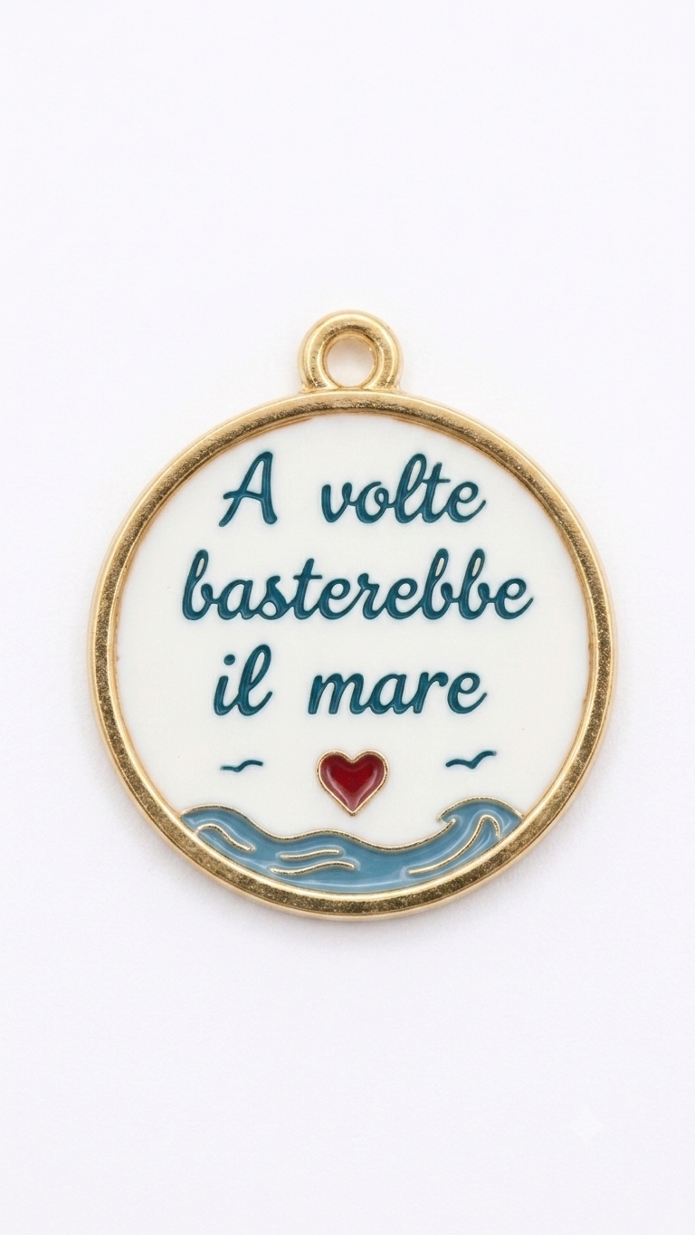 COLLANA MEDAGLIA CON SCRITTA “a volte basterebbe il mare”